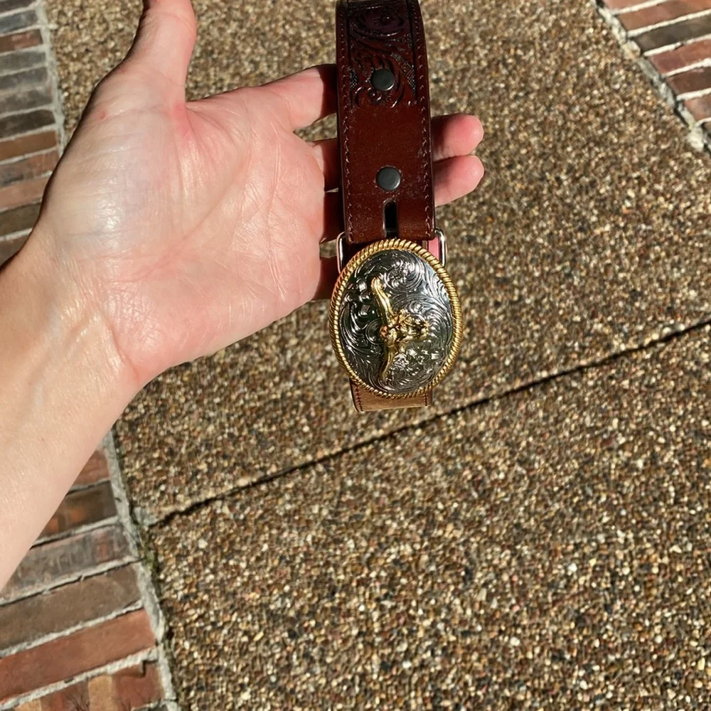 3D leather belt